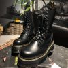 Б\у Dr. Martens Jadon Hi - Black Polished Smooth (UK 8 EU 42) в ідеальному стані, купити дешево в Україні